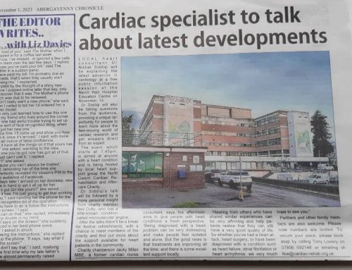 Heart specialist to talk about latest advances in cardiology (Abergavenny Chronicle, 6 November)
