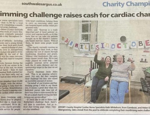 Swim challenge raises over £2,000 for charity (South Wales Argus, 16 November)
