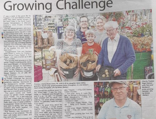 Third time lucky for Tom and Barbara in local heart charity’s Potato Growing Challenge (Abergavenny Chronicle, 24 July 2024)
